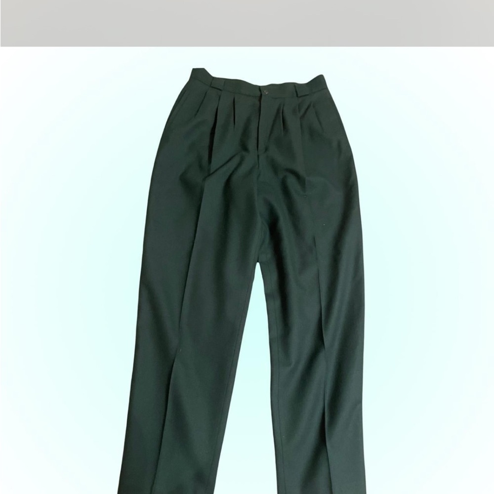 Vintage Dark Green Wool Trousers